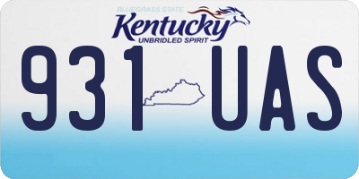 KY license plate 931UAS