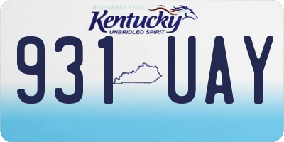 KY license plate 931UAY