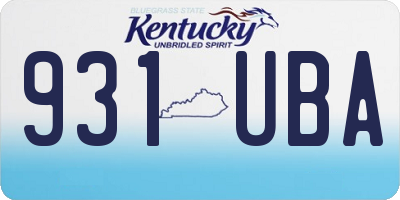 KY license plate 931UBA