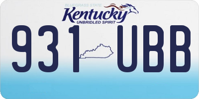 KY license plate 931UBB