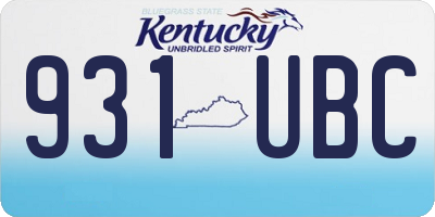 KY license plate 931UBC
