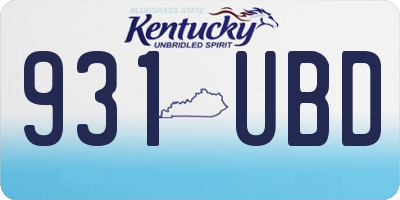 KY license plate 931UBD