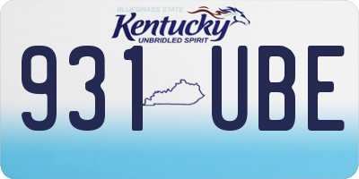 KY license plate 931UBE