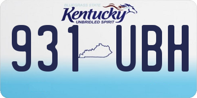 KY license plate 931UBH
