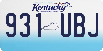 KY license plate 931UBJ