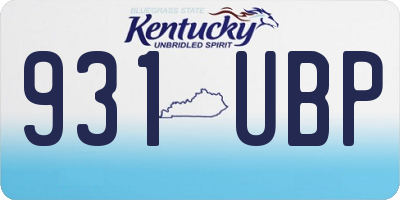 KY license plate 931UBP