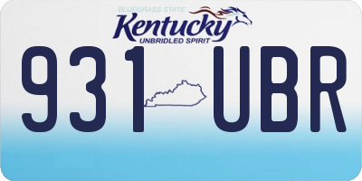 KY license plate 931UBR