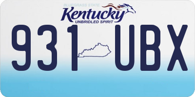 KY license plate 931UBX