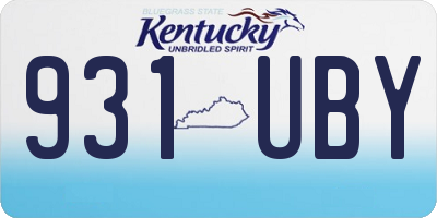 KY license plate 931UBY