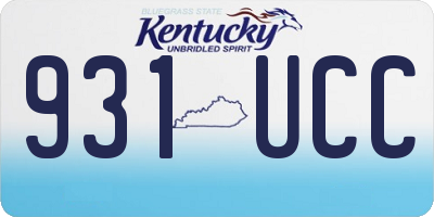KY license plate 931UCC