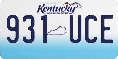 KY license plate 931UCE
