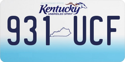 KY license plate 931UCF