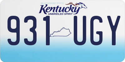 KY license plate 931UGY