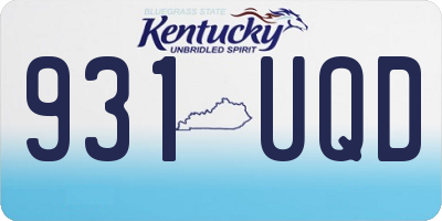 KY license plate 931UQD