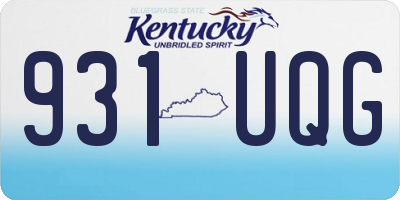 KY license plate 931UQG