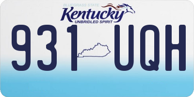 KY license plate 931UQH