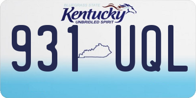 KY license plate 931UQL