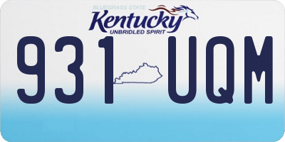 KY license plate 931UQM