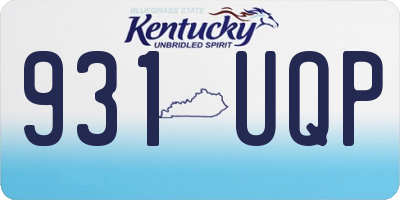 KY license plate 931UQP