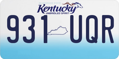 KY license plate 931UQR