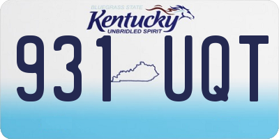 KY license plate 931UQT