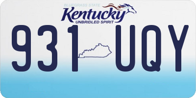KY license plate 931UQY