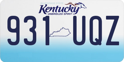 KY license plate 931UQZ
