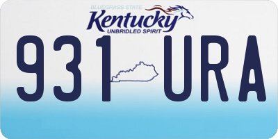 KY license plate 931URA