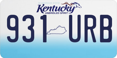 KY license plate 931URB