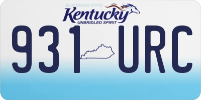 KY license plate 931URC