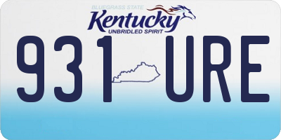 KY license plate 931URE