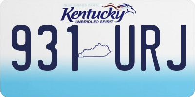 KY license plate 931URJ
