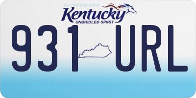 KY license plate 931URL