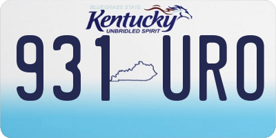 KY license plate 931URO