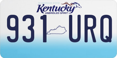 KY license plate 931URQ