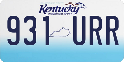 KY license plate 931URR