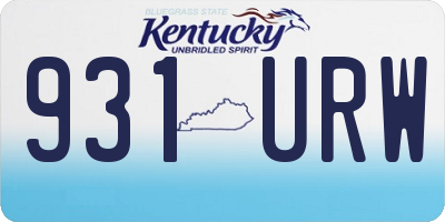KY license plate 931URW