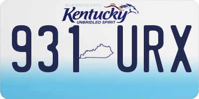 KY license plate 931URX