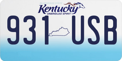 KY license plate 931USB