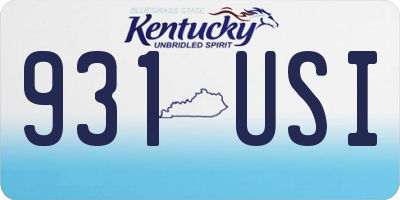 KY license plate 931USI