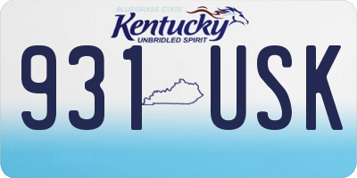 KY license plate 931USK