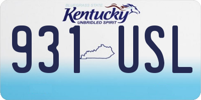 KY license plate 931USL