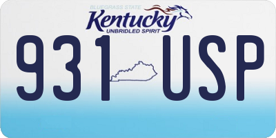 KY license plate 931USP