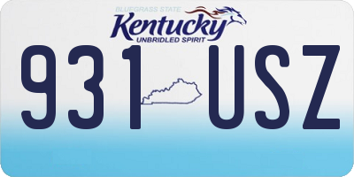 KY license plate 931USZ