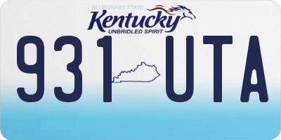 KY license plate 931UTA