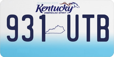 KY license plate 931UTB