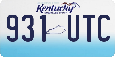 KY license plate 931UTC