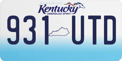 KY license plate 931UTD