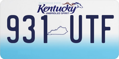 KY license plate 931UTF