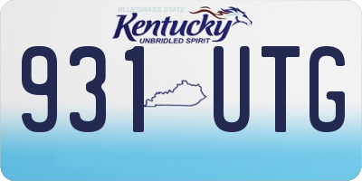 KY license plate 931UTG